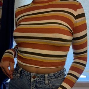 TEENBELL MULTICOLORED STRIPE LONG SLEEVE CREW NECK